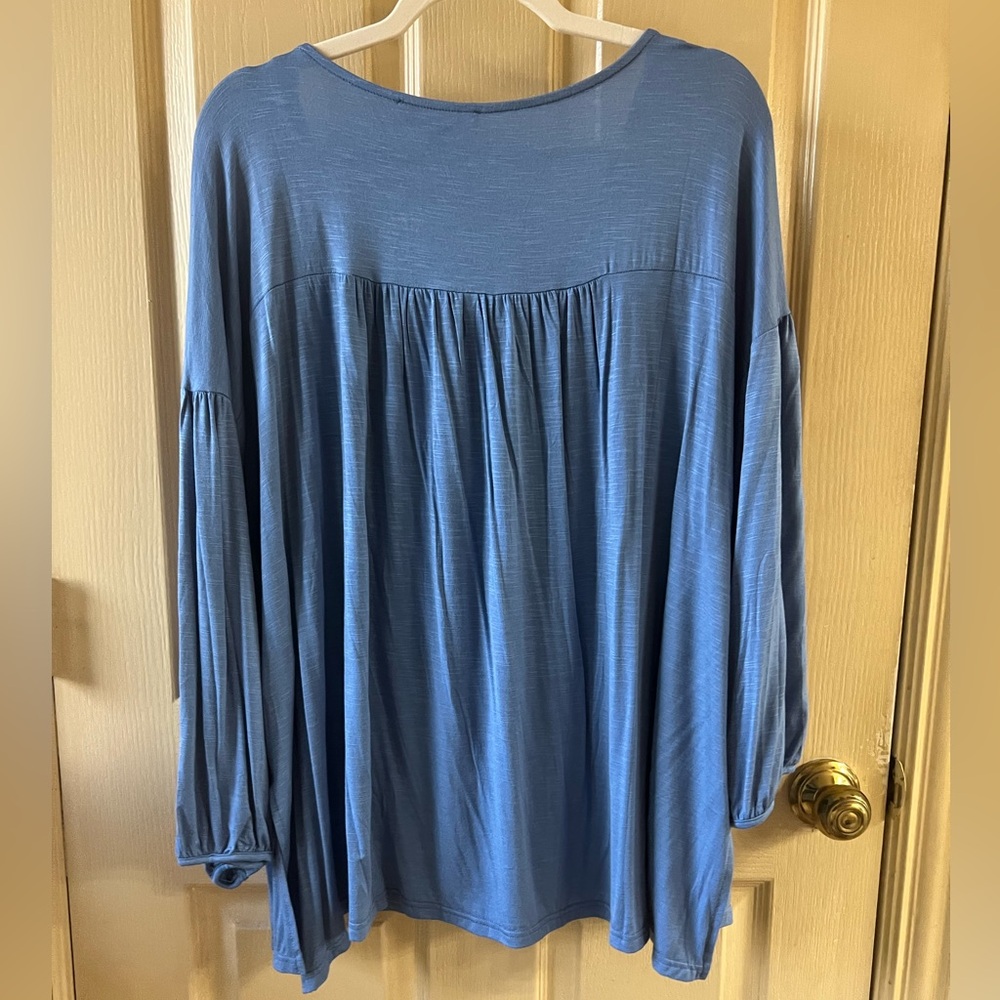 Suzanne Betro Blue Women's Top Size 2X NWT - Picture 4 of 9